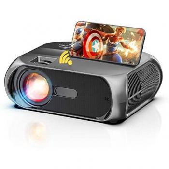 Proyector WiFi 1080p Full HD, Proyector Portátil 6500Lúmenes y Contraste 10000:1, Proyectores para Cine en Casa, TV Stick/Smartphone/PS4/HDMI/USB