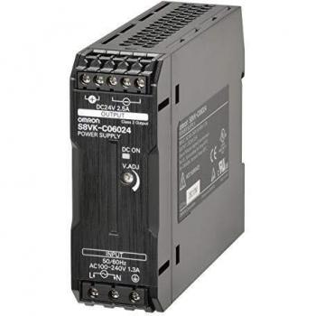 Omron 24V DC Switching Power Supply, 2.5A, 60W, DIN Rail Mount S8VK-C06024