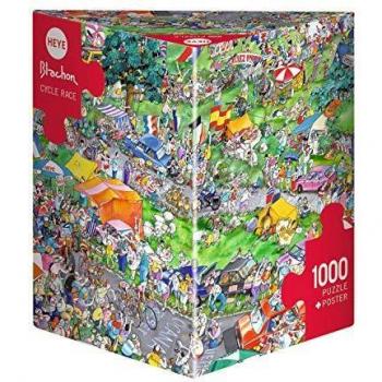 Cycle Race 1000-Piece Puzzle by Heye - Triangular Box Design