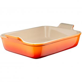 Le Creuset 91004732090100 Bandeja Rectangular, 3.8 litros, Cerámica de Gres, Volcánico