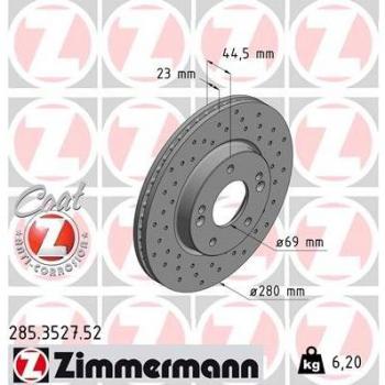 Disco de freno ZIMMERMANN 285.3527.52