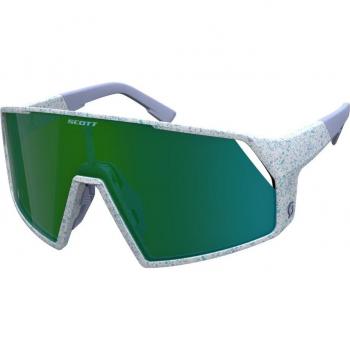 Scott Pro Shield Gafas de sol de ciclismo con lente categoría 3, color blanco y lente espejada Green Chrome