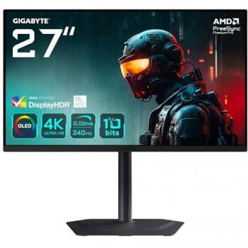 Monitor Gigabyte MO27U2 27 OLED 4K UHD Gaming - 3840x2160, 240Hz, 0.03ms, HDR True Black 400, HDMI 2.1, DisplayPort 1