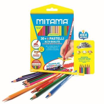 Lápices Triangulares de Color Mitama, 36 Colores, diseño ergonómico para un agarre cómodo, colores vibrantes y duraderos, ideal para dibujo y manualidades