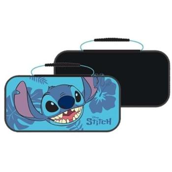 Bolsa de Transporte y Protección Stitch Sonriente para Nintendo Switch 2 - Almacenamiento para Accesorios y 8 Juegos - Azul