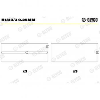 Glyco H1313/3 0.25mm Cojinete de cigüeñal