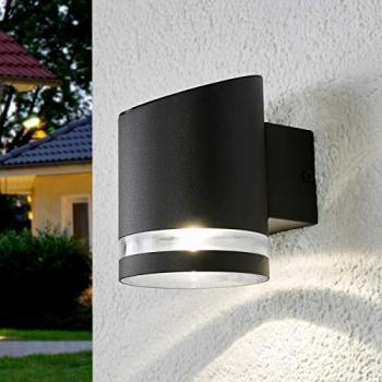 Aplique solar para exterior Melinda con LED - Lámpara solar moderna de acero gris, 1 llama, de Lindby