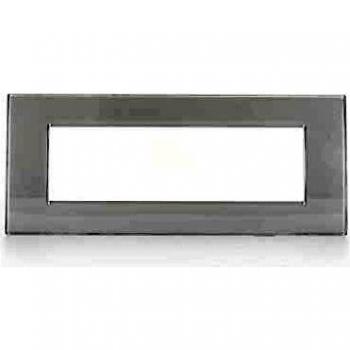Placa embellecedora 7 módulos centrados Livinglight BTICINO LNA4807BI Blanco