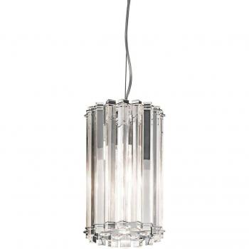 Mini lámpara colgante de techo redonda Crystal Skye con 2 luces, acabado en cromo y detalles en cristal, utiliza bombillas G9