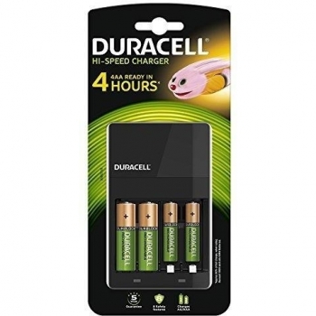 Duracell - Kit de Carga Rápida 4 Horas con Cargador y 4 Pilas Recargables (2 AA y 2 AAA)