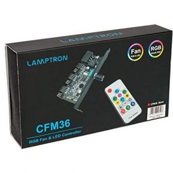 Lamptron LAMP-CFM36B - Ventilador y Controlador RGB-LED-para Ranura PCI, Color Negro