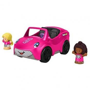 Cabriolet de Barbie con figuras de Little People - Vehículo a empuje con sonidos y 2 personajes para niños de 1 a 5 años