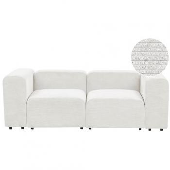 Sofá Modular 2 Plazas Moderno Tapicería de Pana Blanca Falsterbo