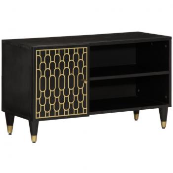 Soporte para TV móvil de madera maciza de mango 80x31x46 cm, color negro