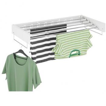 Tendedero de Pared Plegable Relaxdays, 15 x 100 x 50.5 cm, Ahorra Espacio, Secador de Ropa Blanco