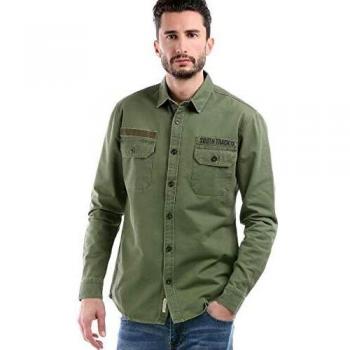 Hot Buttered Camisa de manga larga modelo Habbard Militarygreen S