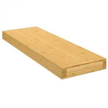 Estante de pared de bambú 60x20x4 cm, mueble de almacenaje estantería flotante para baño, comedor, salón y oficina, estilo rústico