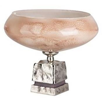 Centro de Mesa de Cristal y Aluminio Rosa Nickel 36x36x31 cm - Decoración para el Hogar