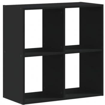 Librería negra de madera multicapa, dimensiones 68,5x32x68,5 cm