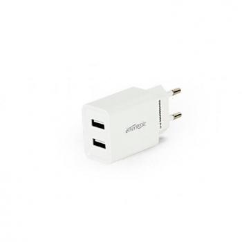 Cargador de dispositivo móvil Gembird 2X USB 5V 2.1A Blanco