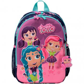 Mochila Escolar Grande Arnulfo Azul Marino con Estampado Futurista