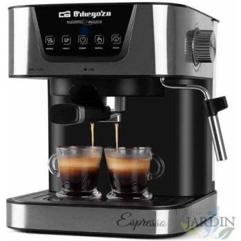 Cafetera automática de espresso y cappuccino Orbegozo EX6000, 1050 W, versátil para café molido y monodosis