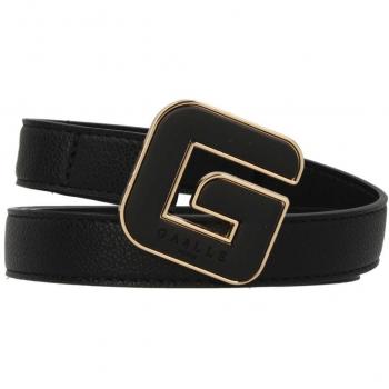 Gaëlle Paris Eco-Leather Logo Buckle Belt - Black, Size 80 CM