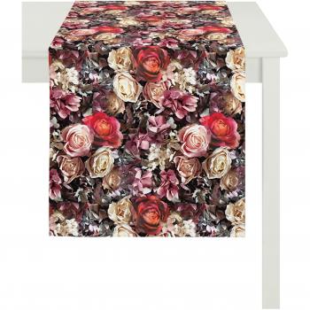 Apeltstoffe 3308 _ 48 x 140 _ FB. 30 Camino de mesa, algodón, rojo, 48 x 140 x 0.5 cm