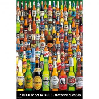 Póster Cervezas: Beber o No Beber - Diseño Divertido y Colorido