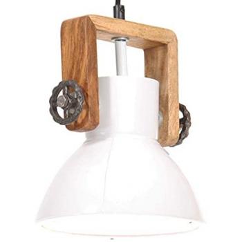 Lámpara colgante industrial 25 W blanca redonda 19 cm E27