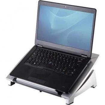 Fellowes Office Suites - Soporte Elevador Ajustable para portátil, Ajustable a 6 Alturas, Color Negro y Plateado