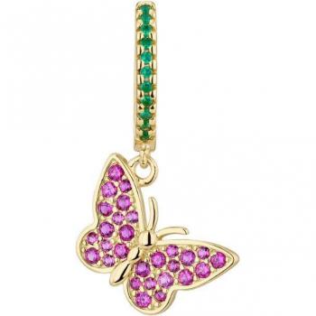 Pendiente piercing aro Borboleta elaborado de plata bañado en oro amarillo 18k