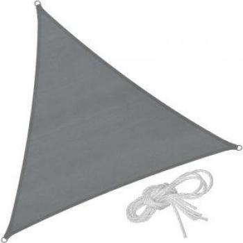 Toldo Vela Triangular de Polietileno Gris con Protección UV 50+, Transpirable y Anillas de Acero Inoxidable