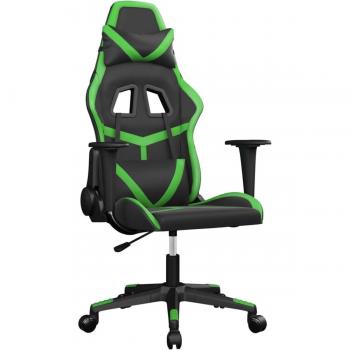 Silla gaming de masaje cuero sintético negro y verde