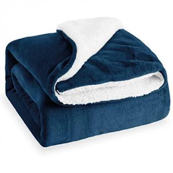 Manta para Sofá Grande (150x200cm) Suave, Cálida, Lavable 30º, Resistente a Arrugas - Ideal para Cama 90/105 o Sofá Azul Marino