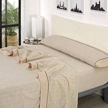 Mora - Juego sábanas J08. Cama 150 cm. Beig