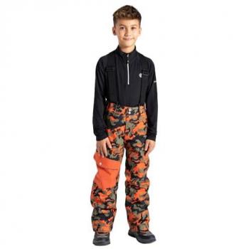 Dare2b Pantalones Pow para niños, pantalones de esquí impermeables e aislantes en color naranja, talla 146