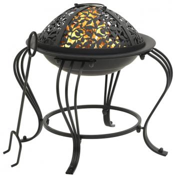 vidaXL Fire Pit with Poker 49 cm Steel