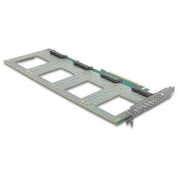 Tarjeta Controladora PCI Express 4.0 x16 a 4x U.2 NVMe SFF-8639 - Bifurcación (LxB: 288 x 122 mm)
