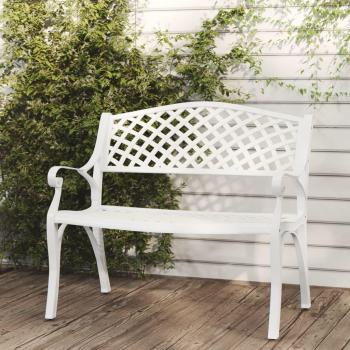 102 cm White Cast Aluminum Garden Bench