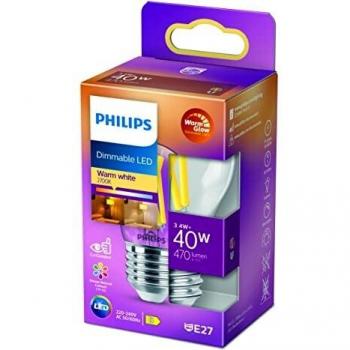 Philips - Bombilla LED Cristal, 25W, E14, Mate, Luz Blanca Cálida, No Regulable