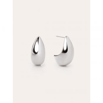 Pendientes Singularu Gota Acero Plateado con Cierre de Silicona - Joyas Elegantes para Mujer