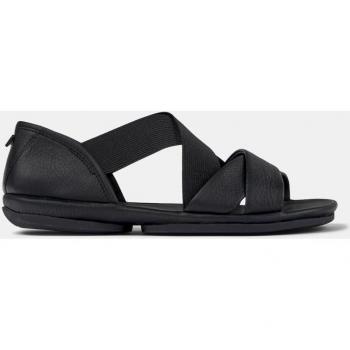 Sandalia Camper K201367-006 para mujer en color negro, tipo plana de piel con hebilla