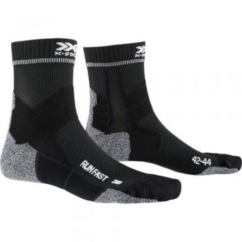 X-SOCKS RUN FAST - Calcetines de Running y Trail para Hombre, color negro y gris, talla 35-38, paquete múltiple de 3 unidades