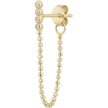 Pendiente piercing Nia elaborado en plata de ley 925 y baño de oro amarillo 18k