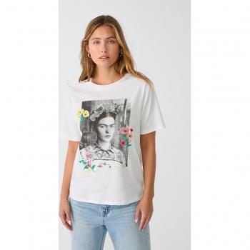 Frida Kahlo Embroidered White T-shirt XS