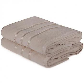 Juego de Toallas de Baño Suaves y Absorbentes 2 Piezas Amarillo Claro 100% Micro-algodón
