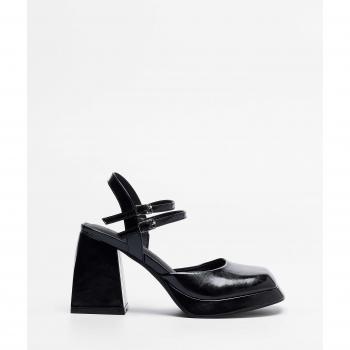 Zapatos de Tacón y Plataforma para Mujer MIM Suma en Cuero Sintético Negros