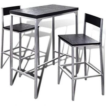 vidaXL Set de Mesa Alta y Taburetes Desayuno Muebles Bar Comedor Cocina Silla