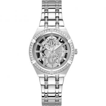 Guess - Reloj de mujer Allara GW0604L1 de acero y correa plateada